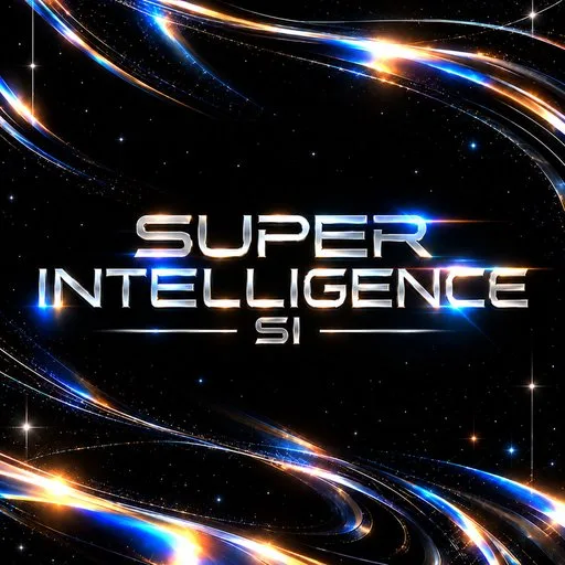 Super Intelligence logo in chrome over deep space
